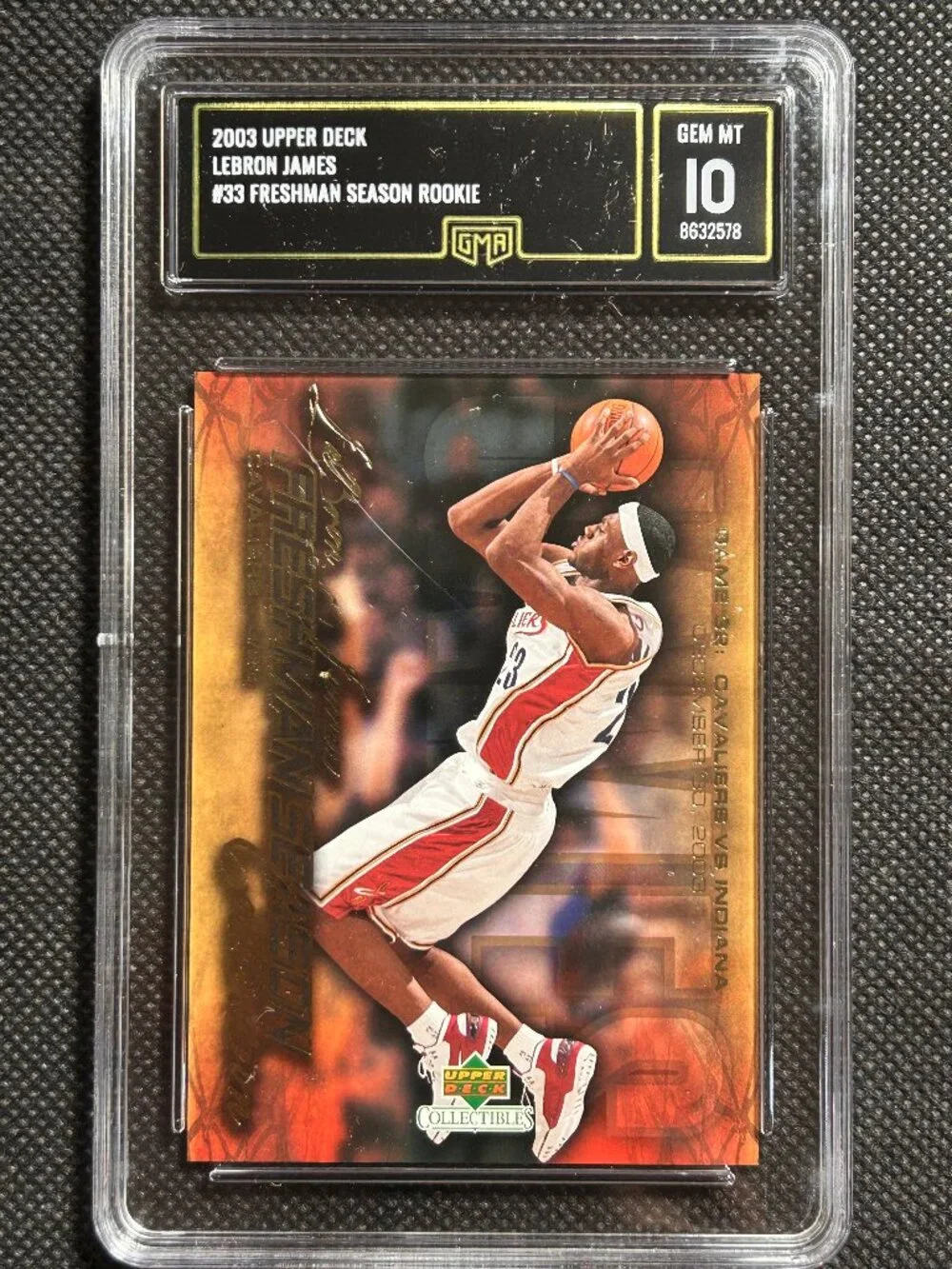 2003-04 Upper Deck LEBRON JAMES RC Freshman Season ROOKIE #33 GMA 10 GEM MINT